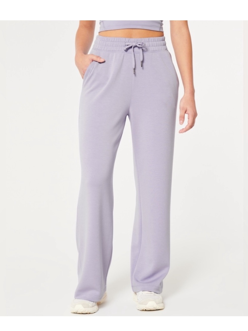 Gilly Hicks Light Lavender Wide-Leg Drawstring Pants